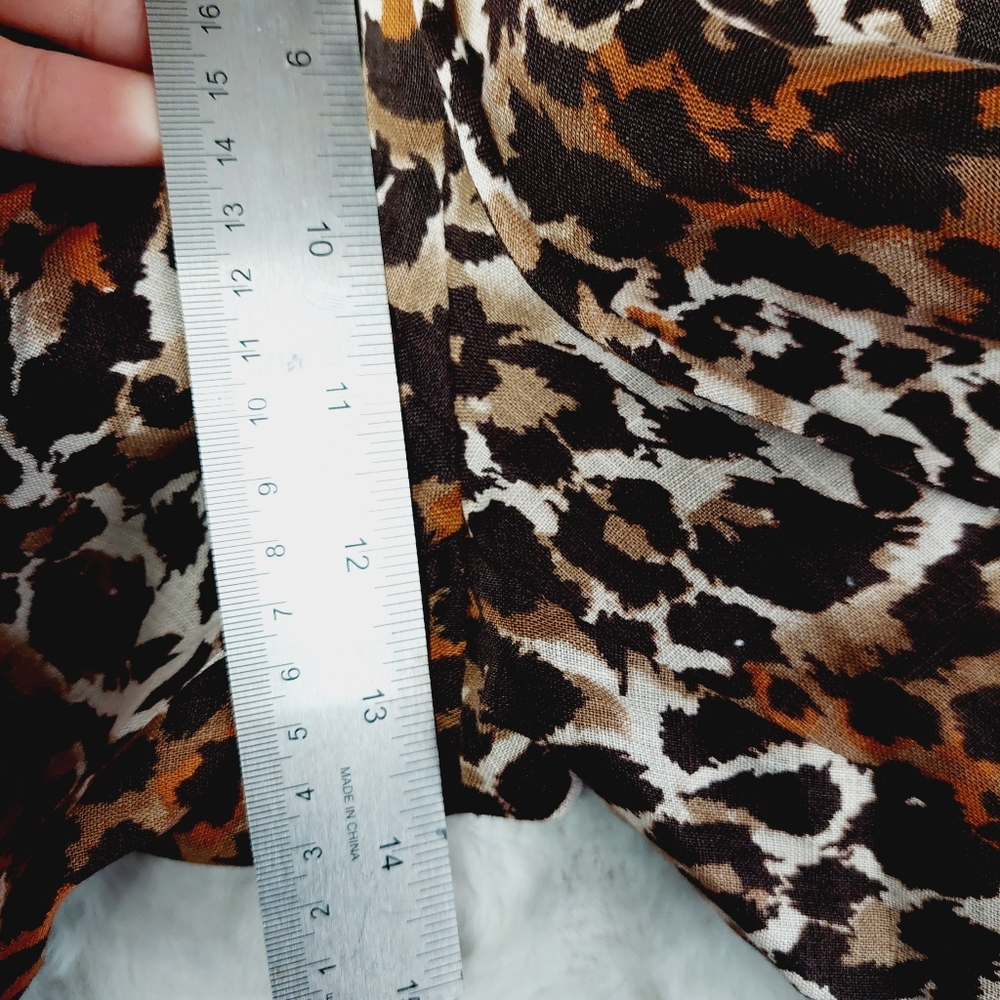 New Veronica Beard Oksana Linen Leopard Pant in Brown Multi P3613 - Picture 6 of 9